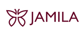 Jamila Self Care Logo Dark Red colored with Butterfly 